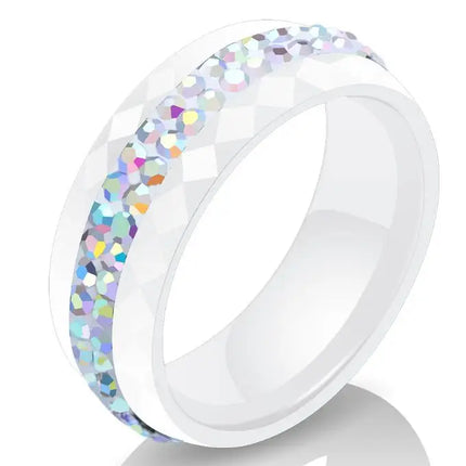 High Qulity Women Jewelry Ring Wholesale Black And White Simple Style Comly Crystal Ceramic Rings for Women