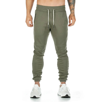 New Cotton Men Sweatpants with Towel Rack and Cell Phone Pocket Running Tights Pants Men Sporting Leggings Workout Pants