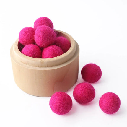 20pc 20mm Christmas Wool Felt Ball Wool Pom Poms Safe And Soothe Gumball Beads DIY Craft Round Wool Felt Balls Make Ring Rattle