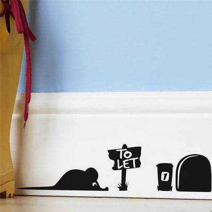 Funny Mouse Hole Wall Stickers Kitchen Bedroom Baseboard Home Decoration 3d Vinyl Wall Decals Diy Cartoon Rat Animal Mural Art