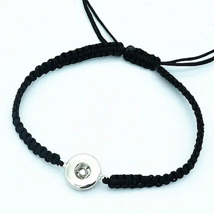 Fashion Colorful manual Rope snap bracelets 15cm adjustable kids fit 12mm snap buttons wholesale key chainSE0145