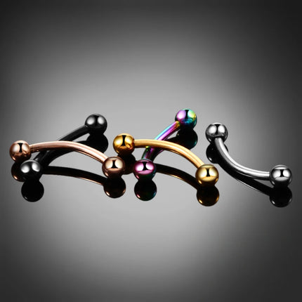 G23 Titanium Epoxy Curved Barbells Eyebrow Rings Piercing Curved Bar Banana Eyebrow Ear Cartilage Tragus Body Piercing Jewelry
