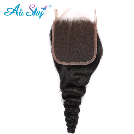 Ali Sky Brazilian Loose Wave Closure 5x5 Lace Closure Remy Hair Frontal Closure 100% Human Hair Closure Natural Hair Closure 5X5
