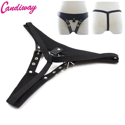 Alluring Leather female Chastity belt body restraint harness bondage with cock ring adult fetish sex game toy for women