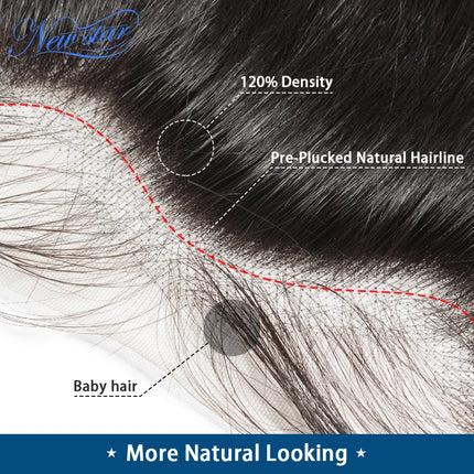 13x4 HD Lace Frontal Body Wave Human Hair Brazilian Pre-Plucked With Baby Hair New Star Virgin Hair Undetectable Lace Closure