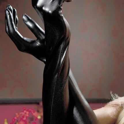 Lingerie Sexy Women's Black Pink Faux Leather Latex Gothic Fetish Clubwear Gloves Hip-pop Jazz Long Gloves