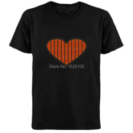 Popular Sound Active Equalizer EL T-shirt Equalizer Light Up Down LED T-shirt Flashing Music Activated LED T-shirts Men Women Tee