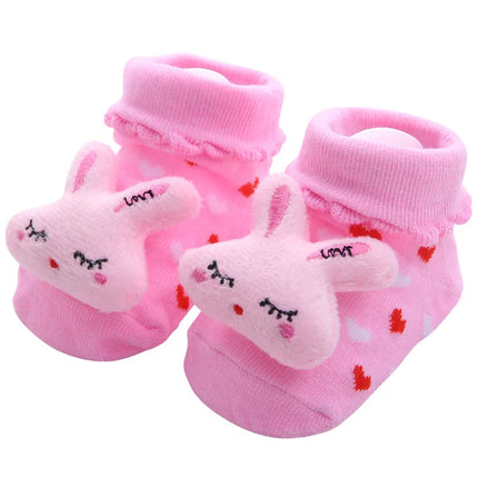 YWHUANSEN Toddler Cartoon Newborn Baby Girls Boys Anti-Slip Floor Socks Cute Infant Kids Animal Cotton Leg Warmers Striped Socks