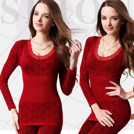 Sexy Women underwear sets or Thermal - Elastic modal High Neck Long Underwear comfortable Hot Tops + pants underwear Set