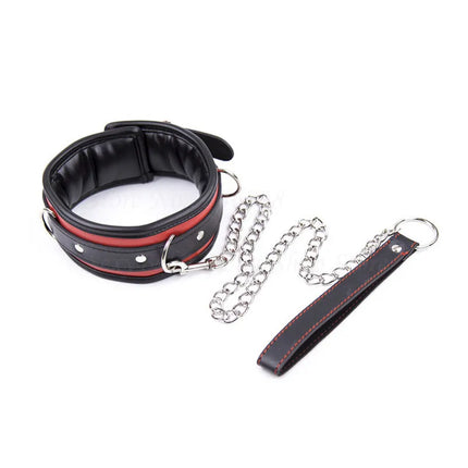 New PU Leather Collars BDSM Chastity Neck Collar,Fetish Slave Bondage Restraint Erotic Posture Collar,Adult Game For Couple