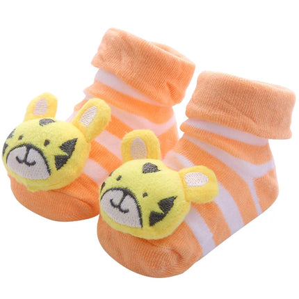 YWHUANSEN Toddler Cartoon Newborn Baby Girls Boys Anti-Slip Floor Socks Cute Infant Kids Animal Cotton Leg Warmers Striped Socks