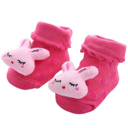 YWHUANSEN Toddler Cartoon Newborn Baby Girls Boys Anti-Slip Floor Socks Cute Infant Kids Animal Cotton Leg Warmers Striped Socks