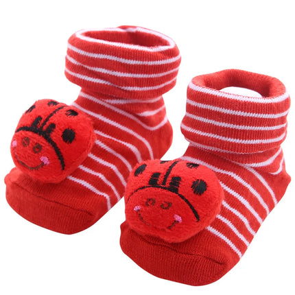 YWHUANSEN Toddler Cartoon Newborn Baby Girls Boys Anti-Slip Floor Socks Cute Infant Kids Animal Cotton Leg Warmers Striped Socks