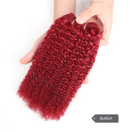 Sleek Afro Kinky Weave Curly Hair 1 Piece Only Brazilian Human Hair Weave Bundles Deal #27 #30 Red Remy Hair Extension Free Ship