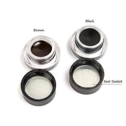 Music Flower 2pcs/Kit Eyeliner Gel Cream Natural Brown Makeup Eye Liner With Brush Easy to Draw Arrows Waterproof Eye Cosmetics
