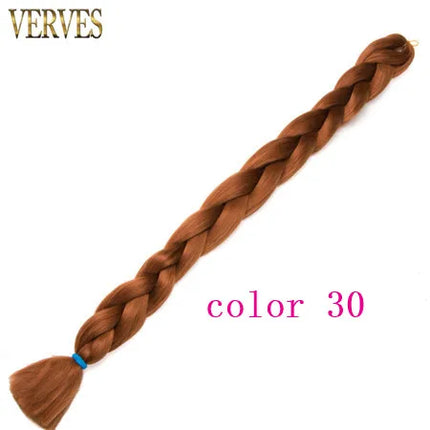 VERVES Braiding Hair Long 100 cm Folded Synthetic Jumbo Braids 165g/Piece Brown Black Pink Pure Color Braid Hair Extensions