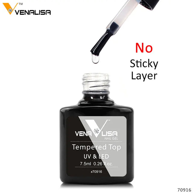 Hot Sell Venalisa Nail Art 7.5ml Tempered Top Coat Matt Top Primer Base Coat Color Gel Nail Polish UV Gel Soak Off Manicure