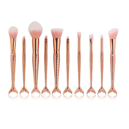 10 Pcs Fashion Makeup Brushes Set Foundation Powder Eyeshadow Eyeliner Lip Contour Blending Make Up Brushes Cosmetic Tools Kit