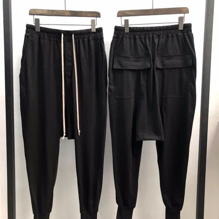 Owen Seak Men Casual Pants 100% Cotton Gothic Men Clothing Sweatpants Summer Lightweight Women Solid Loose Pants Size XL