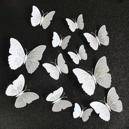 12Pcs/Set Ambilight 3D Butterfly Wall Sticker Butterflies Bedroom Home Decoration Room For Wedding Decor Fridge Magnet Decals