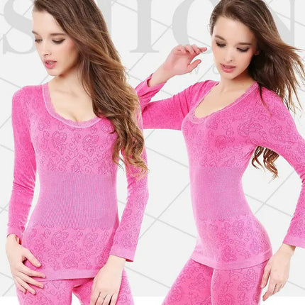 Sexy Women underwear sets or Thermal - Elastic modal High Neck Long Underwear comfortable Hot Tops + pants underwear Set