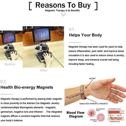 Oktrendy Natural Gem Stone Copper Magnetic Bangle Bracelet Women Pure Copper Magnetic Bracelet healing Chain Wristband
