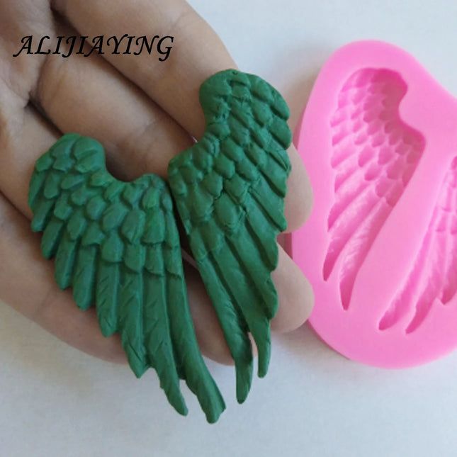 1Pcs Baby Angel Wings Silicone Mold Fondant Cake Decorating Tools Sugarcraft Chocolate Candy Clay Mould Cupcake Mold D0227
