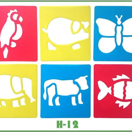 6pcs Plastic Picture Drawing Template Stencils Rulers Painting Kids Diy Art Paper Coloring Cards Scraping Drawing Toys GYH