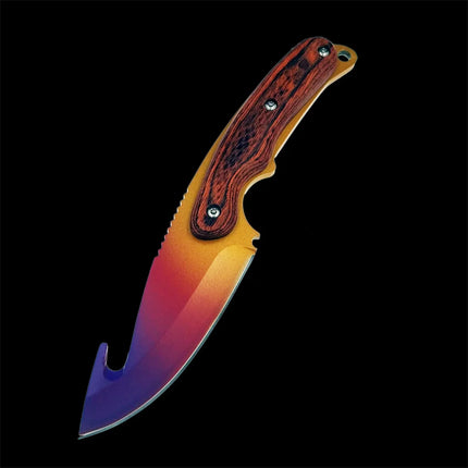 Real CS GO Counter Strike Tactical Straight Hunting Gut Knifes  Camping Sheath Survival Tiger Tooth