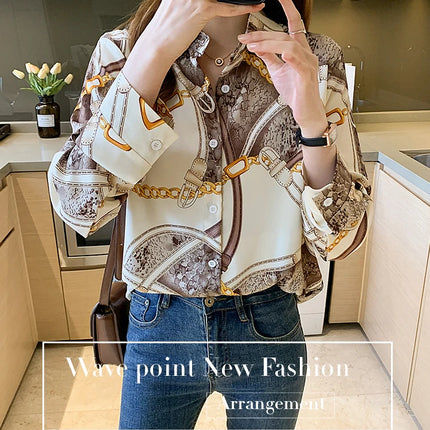 Fashion Printing Ladies Shirts Women's Blouses Spring Autumn Long Sleeve Shirts Tops Blusas Mujer