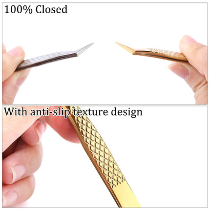100% Closed New Style Premium Eyelashes Tweezers Hand anti-slip design Improve for 3D 6D Lashes Extensions