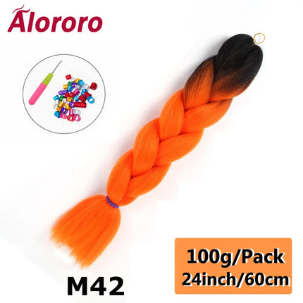 24 Inch Jumbo Braids for Hair Extensions Purple Synthetic Braiding Hair Accessories 100G/Pack Women DIY Hair for Crochet Braid