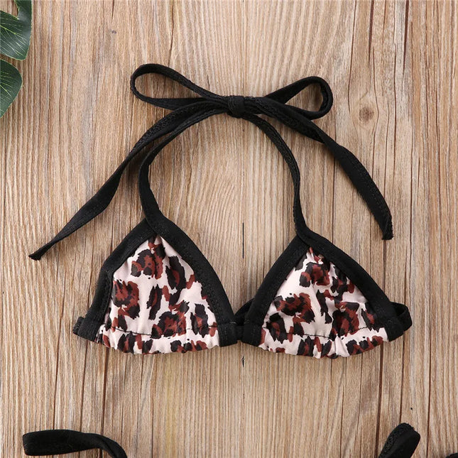 0-24Months Baby Girls Swimsuits Toddler Girls Leopard Print Swimwear For Girls Bikini Set 2024 Summer Infant Girls Bathing Suits