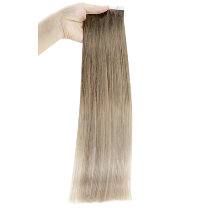 Full Shine Natural Hair Tape in Extensions 100% Remy Human Hair Ombre 40pcs 100g Balayage Seamless Blonde Glue On Hair For Woman