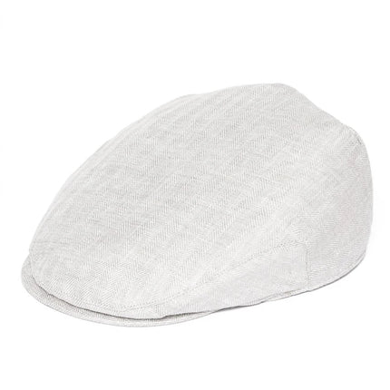 BOTVELA Linen Flat Cap for Men Women Herringbone Linen Newsboy Cap Lightweight Driver Ivy Hat Bakerboy Hat Summer Boina for Male