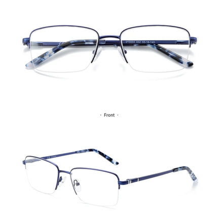 ZENOTTIC Half Rim Prescription Glasses Men Business Optical Spectacles Anti Blue Rays Photochromic Myopia Progressive Eyeglasses