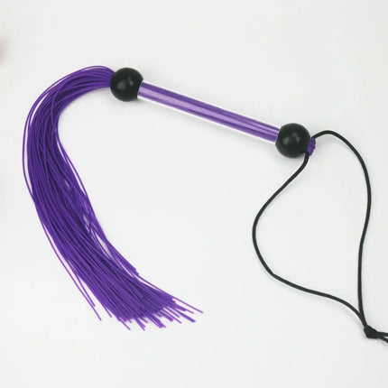 Candiway Ctystal Handle With Silicone Tassel Spanking Whip Fetish Fashion BDSM Bead Adult Slave Erotic Game Sex Toys For Couples