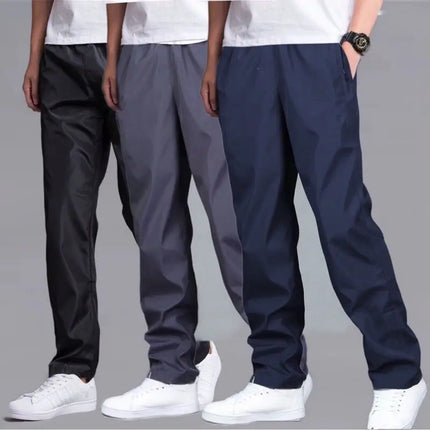 Men's Sweatpant Trousers Autumn Winter Plus Velvet Warm Pant Quick-drying Loose Straight Wear-resistant Thick Pant Men