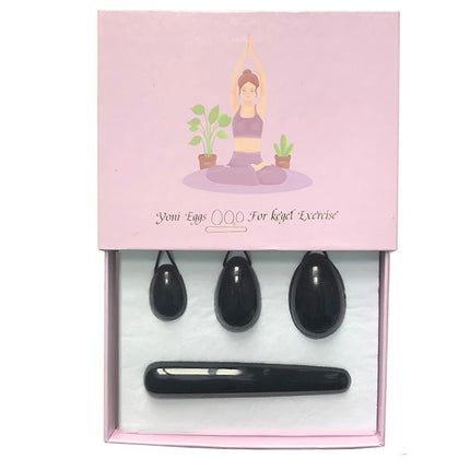 Obsidian Yoni Egg Massage Ball Set Natural Stone Jade Eggs Women Vaginal Kegel Massager Vaginal Muscle Tighten yoni massage wand