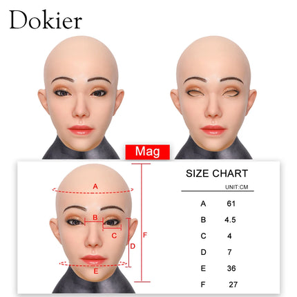 Dokier Crossdressing Soft Silicone Cosplay Costume Masks Props for Crossdresser Transvestite Halloween Cosplay Male to Female