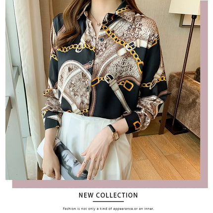 Fashion Printing Ladies Shirts Women's Blouses Spring Autumn Long Sleeve Shirts Tops Blusas Mujer