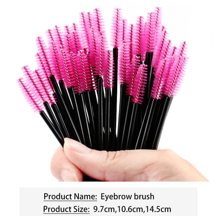 50Pcs Eyelash Extension Disposable Eyebrow Brush Mascara Wand Applicator Spoolers Eye Lashes Cosmetic Brushes Set Makeup Tools