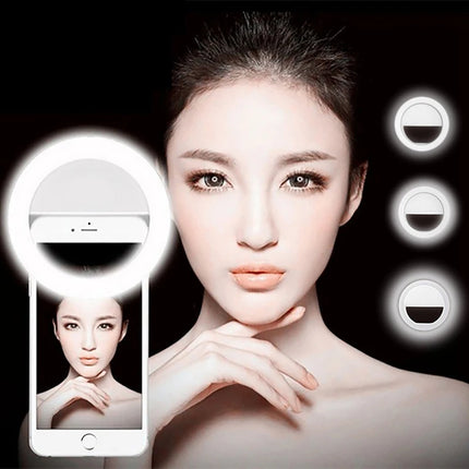 LED Flash Phone Lens Light Adjustable Selfie Ring Light For Cell Smartphones for Tiktok Video Live Fill Lamp Women Make up Light