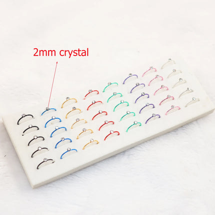 4 Style 8-40pcs Fashion 316l Colorful Stainless Steel Nose Hoop Lip Nose Ring Stud Earrings Body Piercing  Jewelry Punk Style