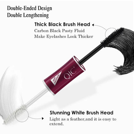 Double Head Lash Tint 4D Silk Fiber Makeup Mascara Eyelash Growth Liquid Long Thick Waterproof Long Lasting Natural Curling