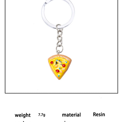 Unisex 6-piece Keychain Cute Pizza Alloy Pendant Can Be Used For Backpack Car Key Accessories Key Chain Jewelry Gifts