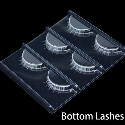 3 Pairs White Eyelashe  Fluffy Lace Colored False Lashes Vegan Silk Eye Lashes for Doll Cosplay Party Halloween Makeup