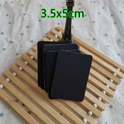 500PCS 350gsm Black Paper Tag DIY Blank Cardboard Handmade Party Birthday Wedding Christmas Gifts Flowers Box Bottles Label Tags