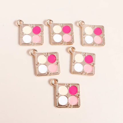 10pcs 21*24mm Fancy Pressed Powder Makeup Box Charms for Jewelry Making Accessories Lady Necklaces Earrings Pendants Keychain