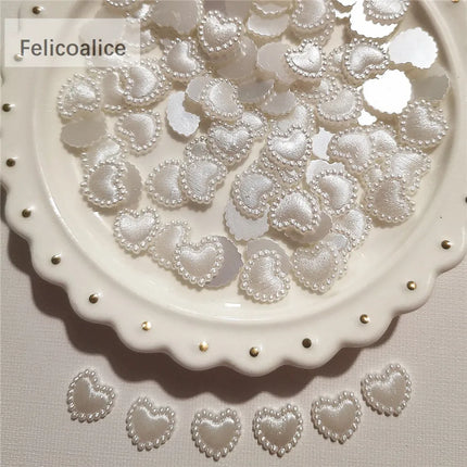 100pcs Assorted Pink ABS Pearl Bow Heart Flatback Cabochons DIY Resin Shaker Charms Molds Stuff Moon Star Slime Fillings Fillers